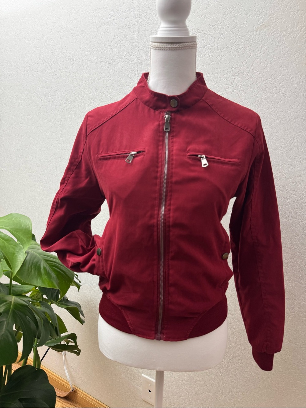 Classic Red Women's Zip-Front Jacket